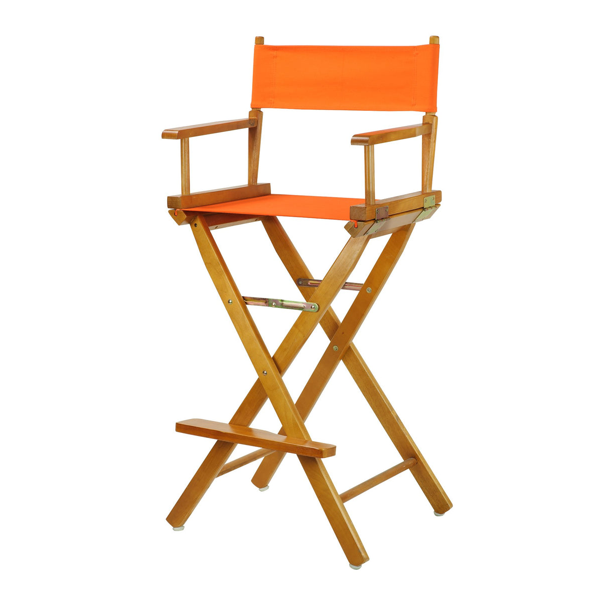 Casual Home 30&quot; Director'S Chair Honey Oak Frame-With Tangerine Canvas, Bar Height