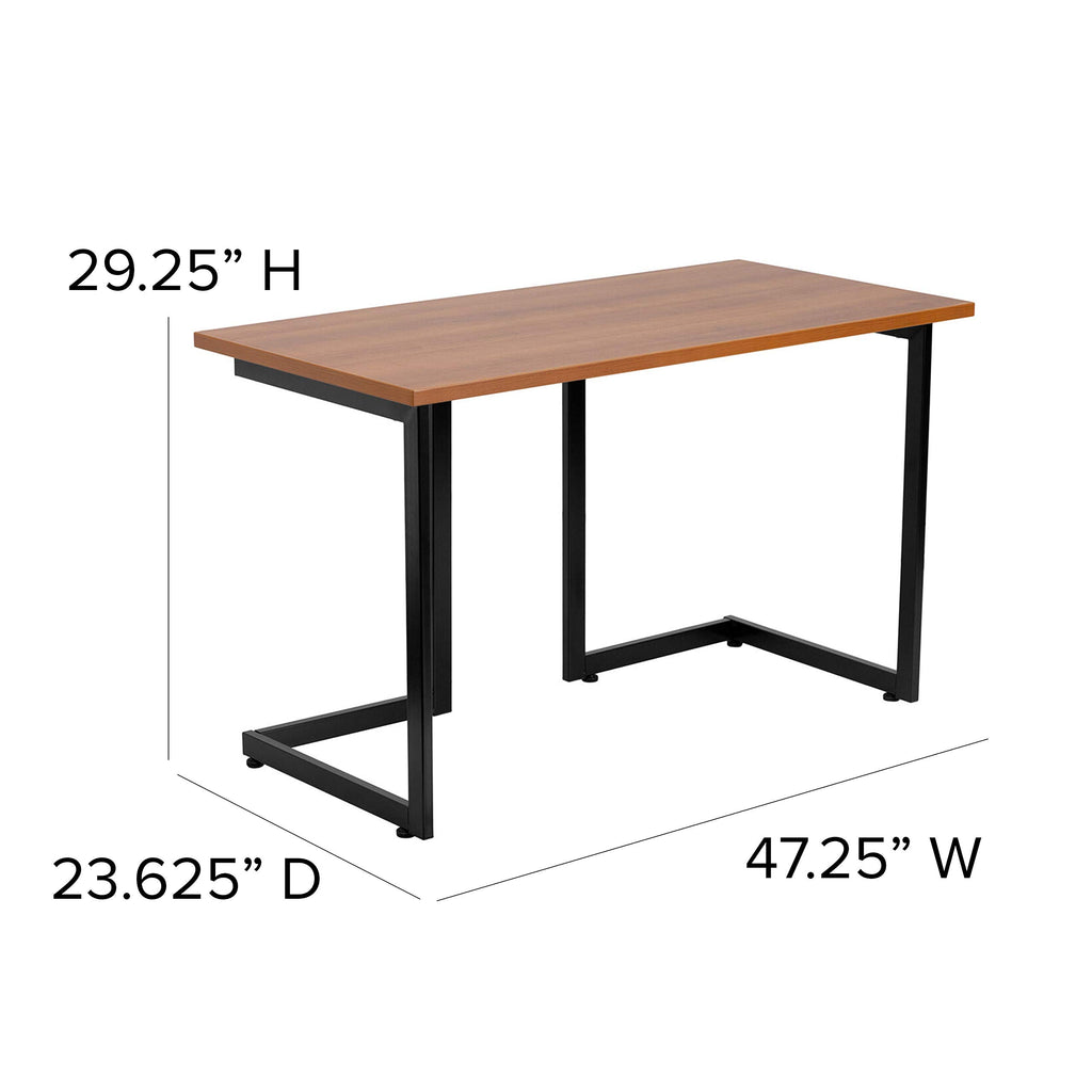 Flash Furniture Cherry Computer Desk with Black Metal Frame