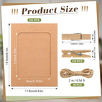 Janlaugh 100 Pcs Paper Picture Frames For 4 X 6 Inch Paper Photo Frames With 100 Clips And 10 Strings Kit Diy Cardboard Photo Ha
