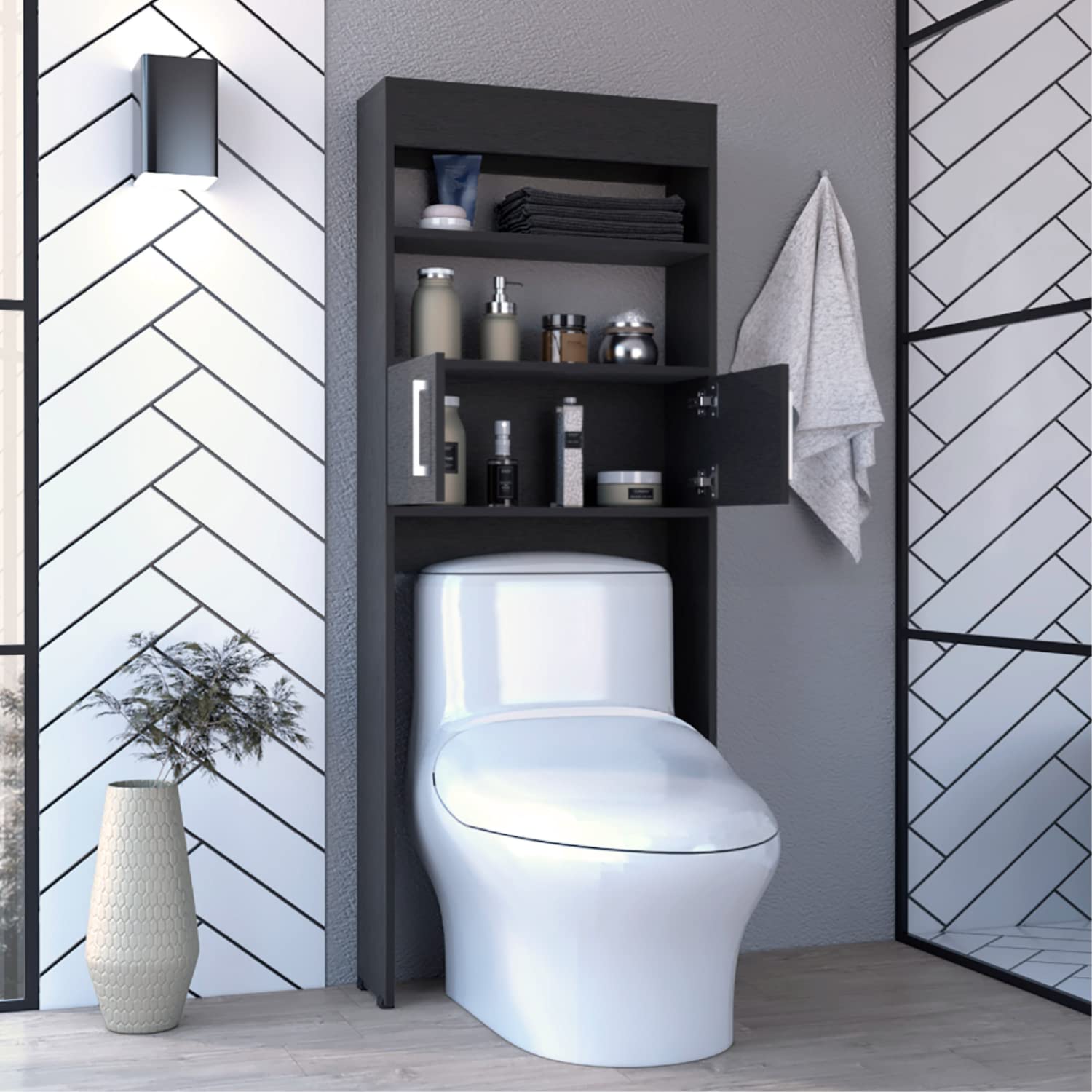 Atlas Over The Toilet Cabinet, Two Shelves, Double Door