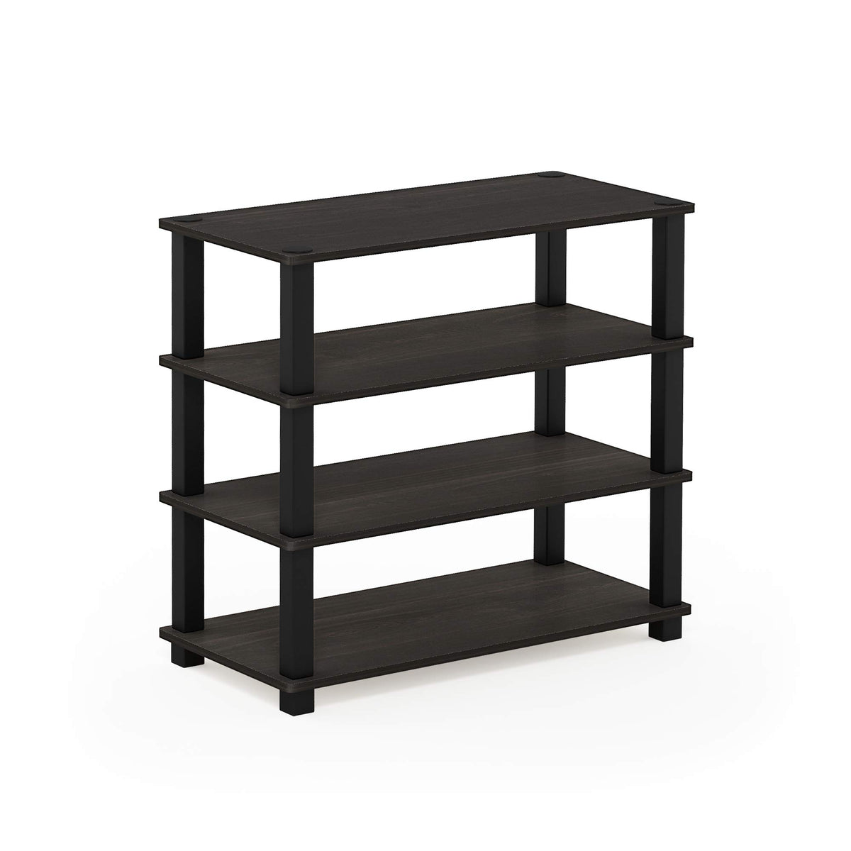 Furinno Turn-S-Tube 4-Tier Shoe Rack, Espresso/Black