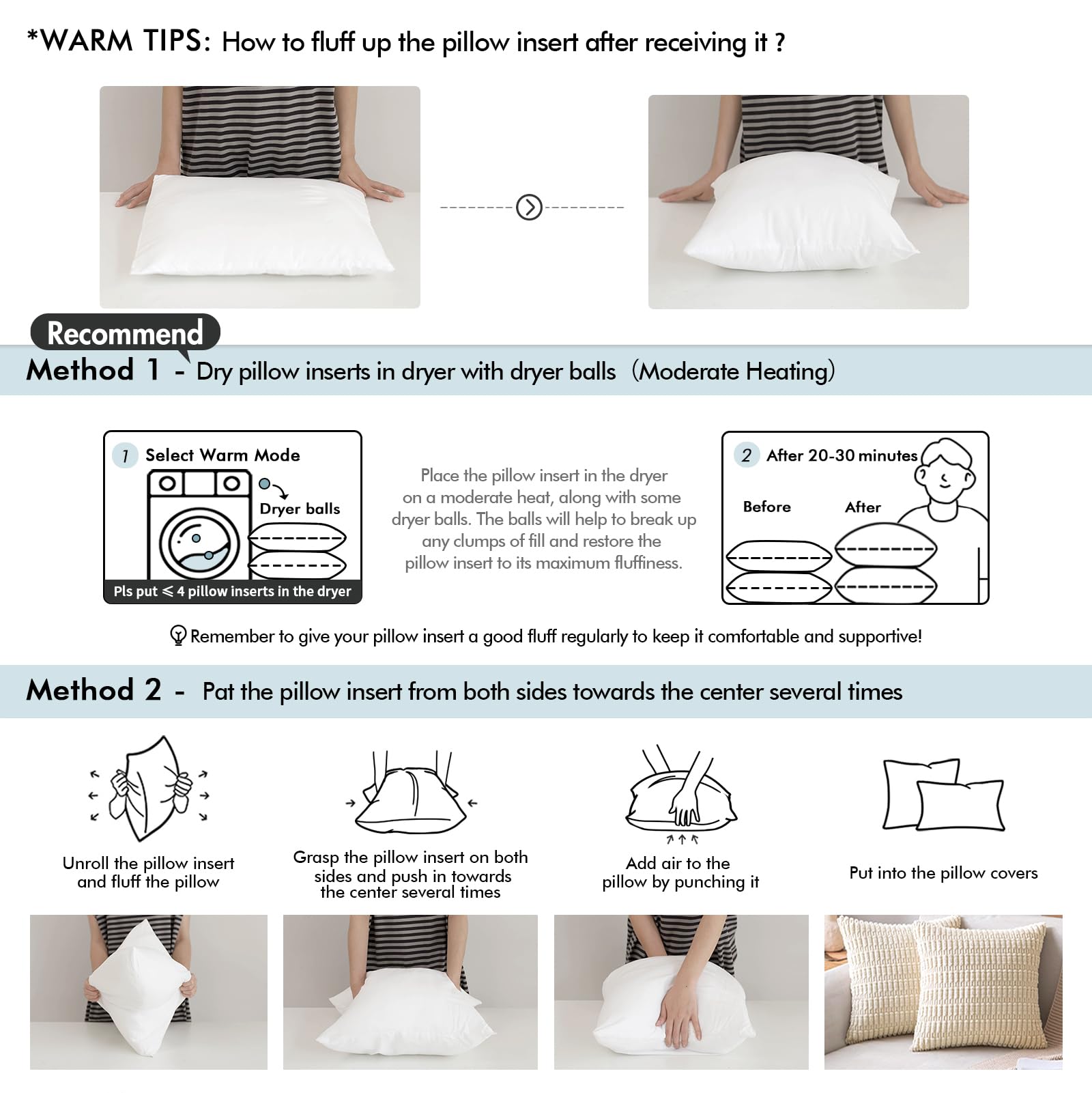 Miulee Pack Of 4 12X24 Outdoor Pillow Inserts, Water-Resistant Throw Pillow Inserts Decorative Premium Rectangle Pillow Stuffer Sham For Porch Swing Couch Sofa Cushion Patio Furniture