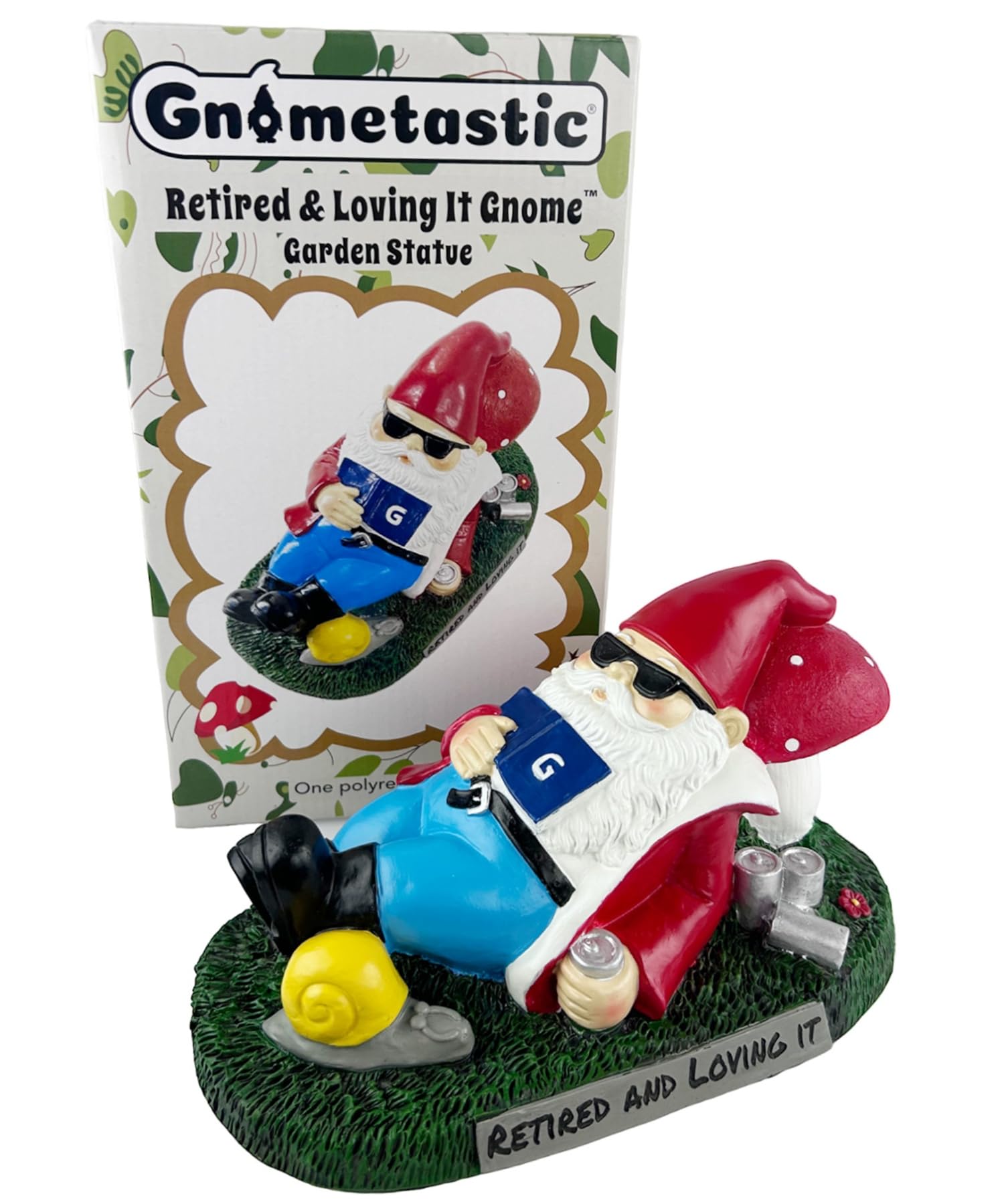 Gnometastic Gnomes - Retired And Loving It Garden Gnome Statue, Funny Garden Gnomes Decorations For Yard And Outdoor Lawn Orname