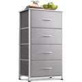 Aodk Dresser For Bedroom With 4 Storage Drawers, Small Dresser Chest Of Drawers Fabric Dresser With Sturdy Steel Frame, Dresser For Closet With Wood Top, Light Grey