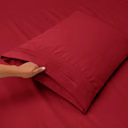 Clara Clark Queen Sheets, 6 Piece Set - Hotel Luxury Sheets For Queen Size Bed, Super Soft Bedding Sheets & Pillowcases, Queen Size Sheets, Burgundy Red