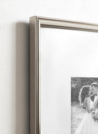 Kate And Laurel Adlynn Rectangle Picture Frame Set Of 4, 11 X 14 Matted To 8 X 10, Silver, Glam Four-Piece Frame Set For Gallery