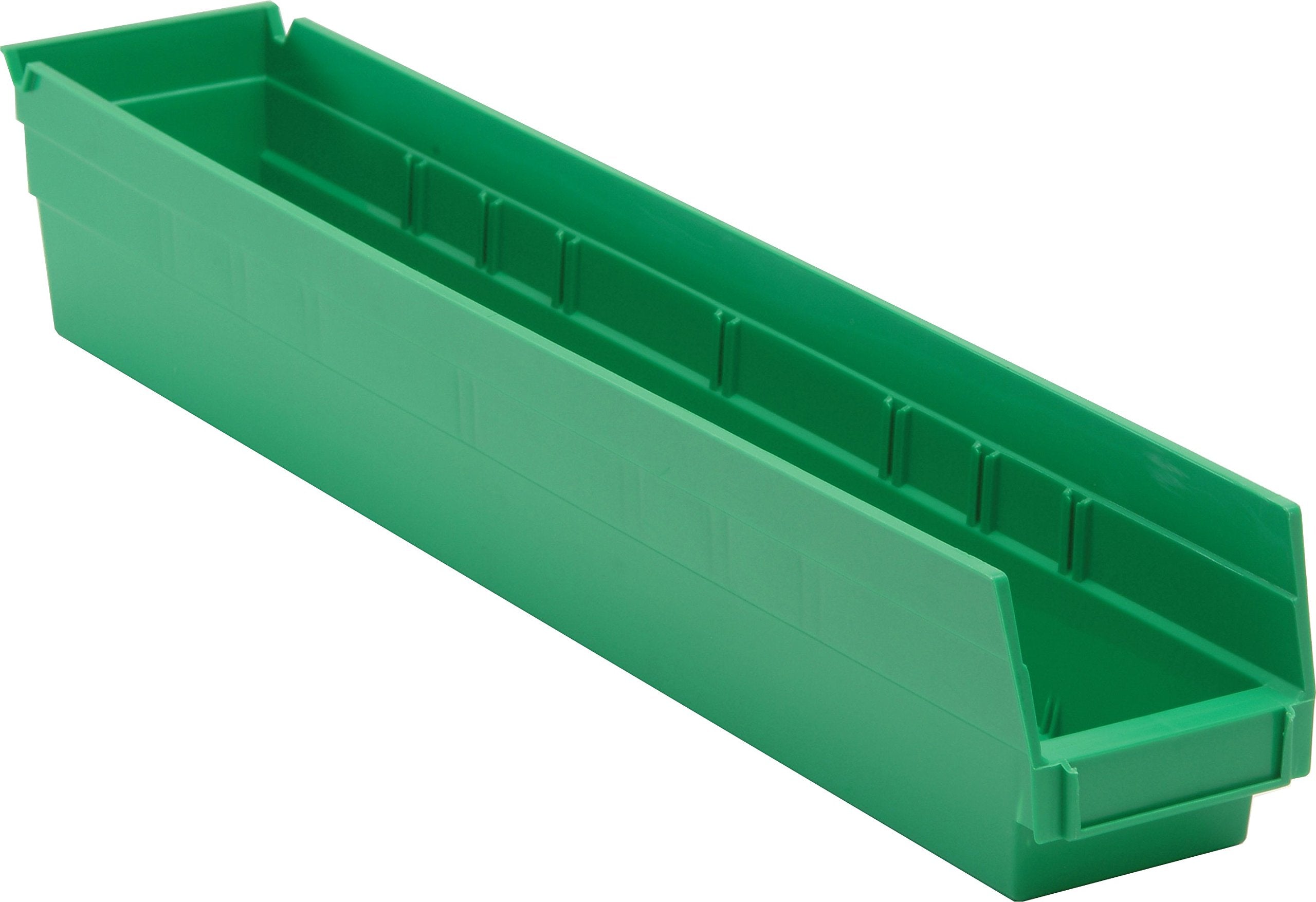 Quantum Storage Systems Quantum Storage QSB105GN 16-Pack 4 Hanging Plastic Shelf Bin Storage Containers, 23-5/8 x 4-1/8 x 4, Gre