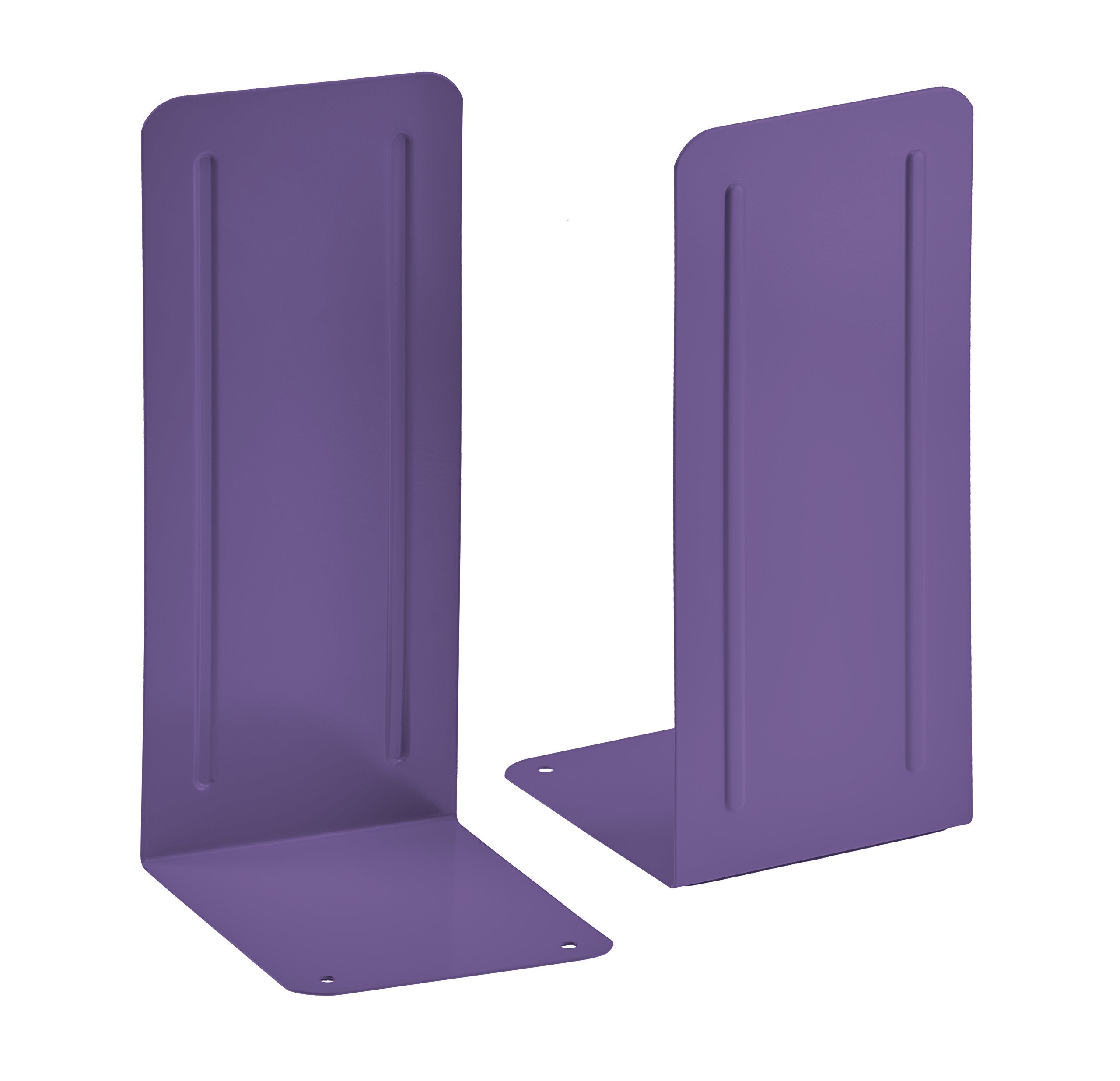 Acrimet Jumbo Premium Metal Bookends 9' (Heavy Duty) (Purple Color) (1 Pair)