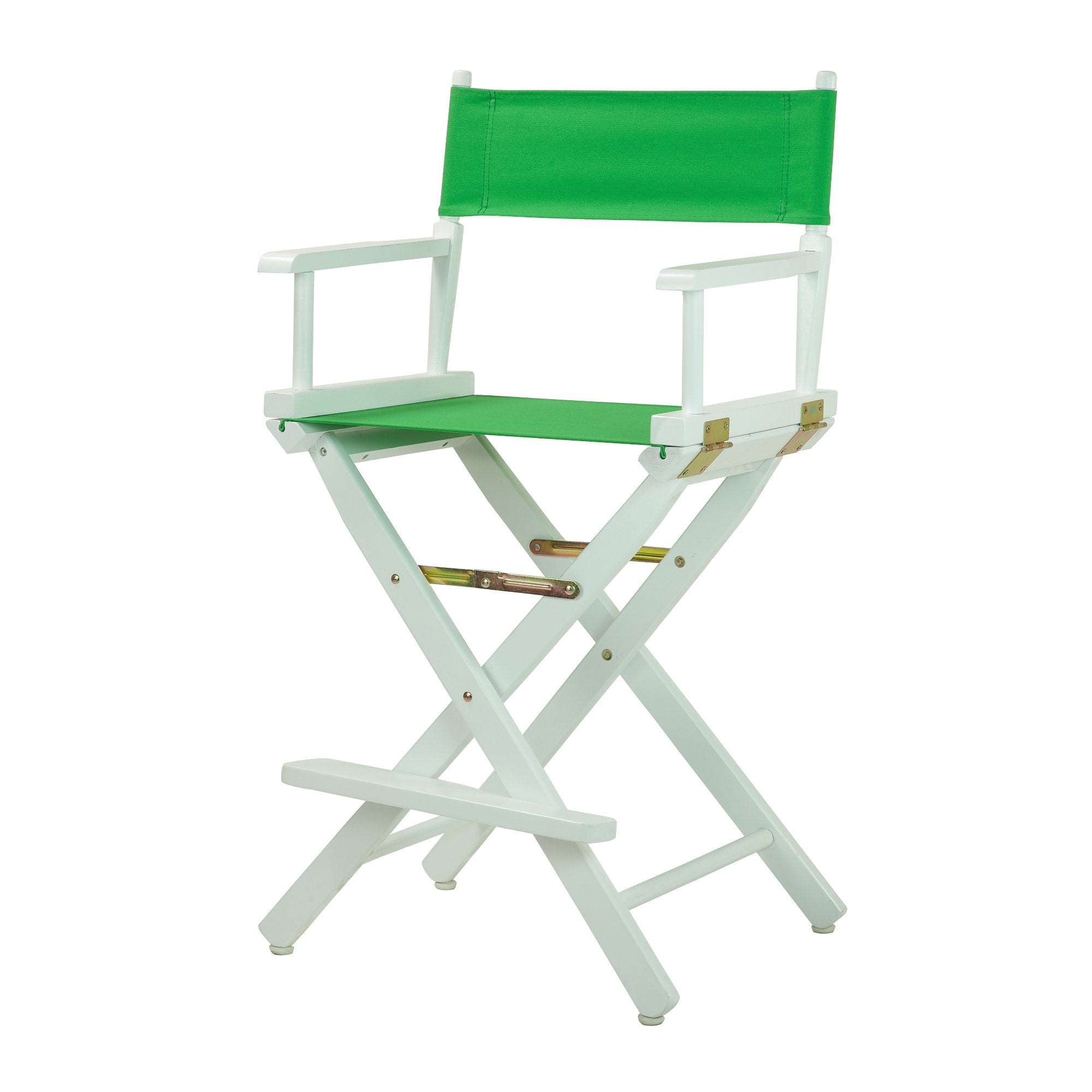 Casual Home Director'S Chair ,White Frame/Green Canvas,24" - Counter Height