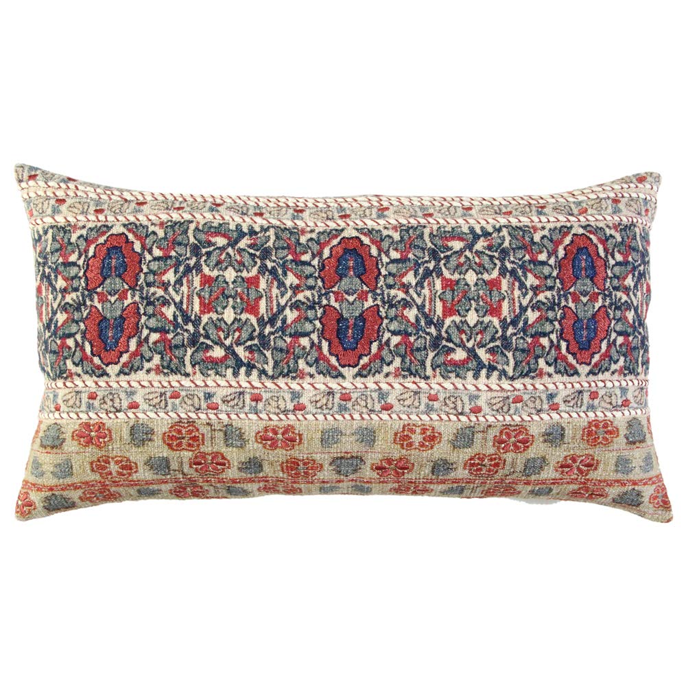Rizzy Home 14" x 26" Down Filled Pillow with Textured Cotton Cover-Multi