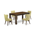 East West Furniture CNSI5-77-37 5 Piece Dining Room Furniture Set Includes a Rectangle Rustic Wood Dining Table and 4 Limelight 