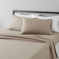 Amazon Basics Lightweight Super Soft Easy Care Microfiber 4-Piece Bed Sheet Set with 14-Inch Deep Pockets, King, Taupe, Solid