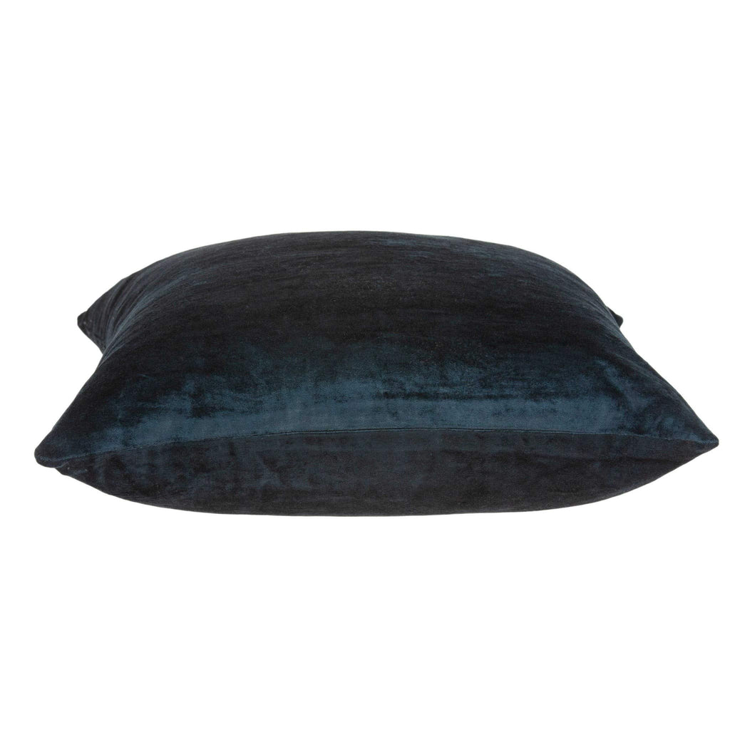 HomeRoots 50% Cotton, 50% Viscose 22' x 7' x 22' Transitional Dark Blue Solid Pillow Cover with Poly Insert