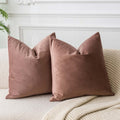 Juspurbet Jam Soft Velvet Throw Pillow Covers 22X22 Set Of 2,Decorative Solid Cushion Cases For Couch Sofa Bed