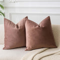 Juspurbet Jam 24X24 Velvet Throw Pillow Covers Set Of 2,Decorative Solid Soft Cushion Cases For Couch Sofa Bed