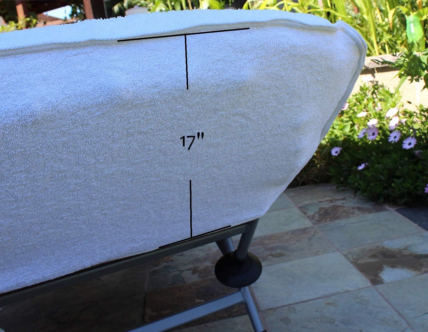 Luxury Hotel & Spa Monogrammed Pool Chaise Lounge Cover, Silver Embroidered - Extra Absorbent 100% Turkish Cotton- Soft Terry - Hotel-Style, Standard Size 90' X 29' - Script R White
