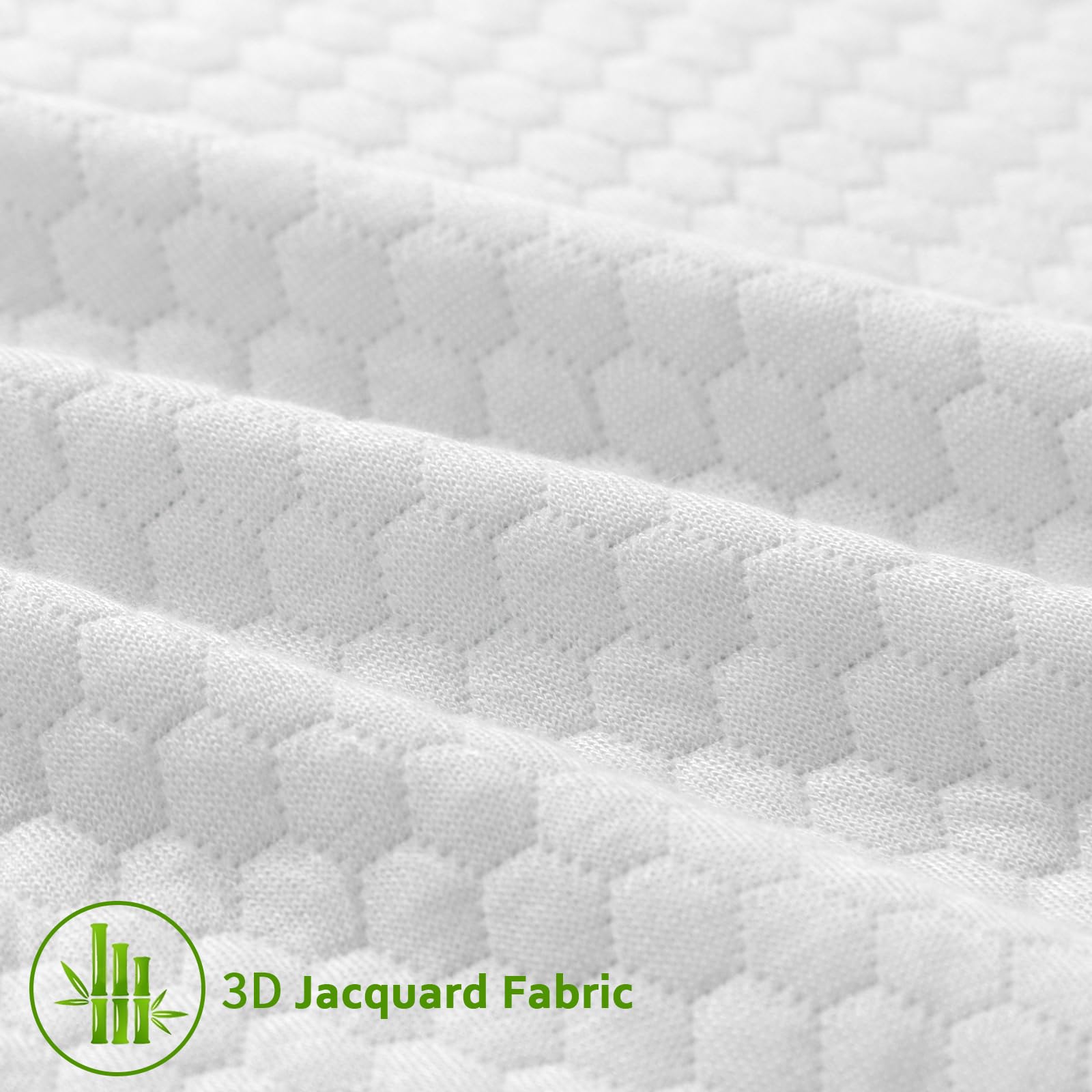 Cover For Mattress Topper Full Size, 3-4 Inch Full Memory Foam Cover With Zipper, Viscose Made From Bamboo And 3D Mesh Fabric Ba