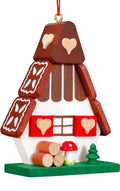 Alexander Taron Importer 10-0052 Christian Ulbricht Ornament-Gingerbread House-3 H x 2.5 W x 1 D, Brown