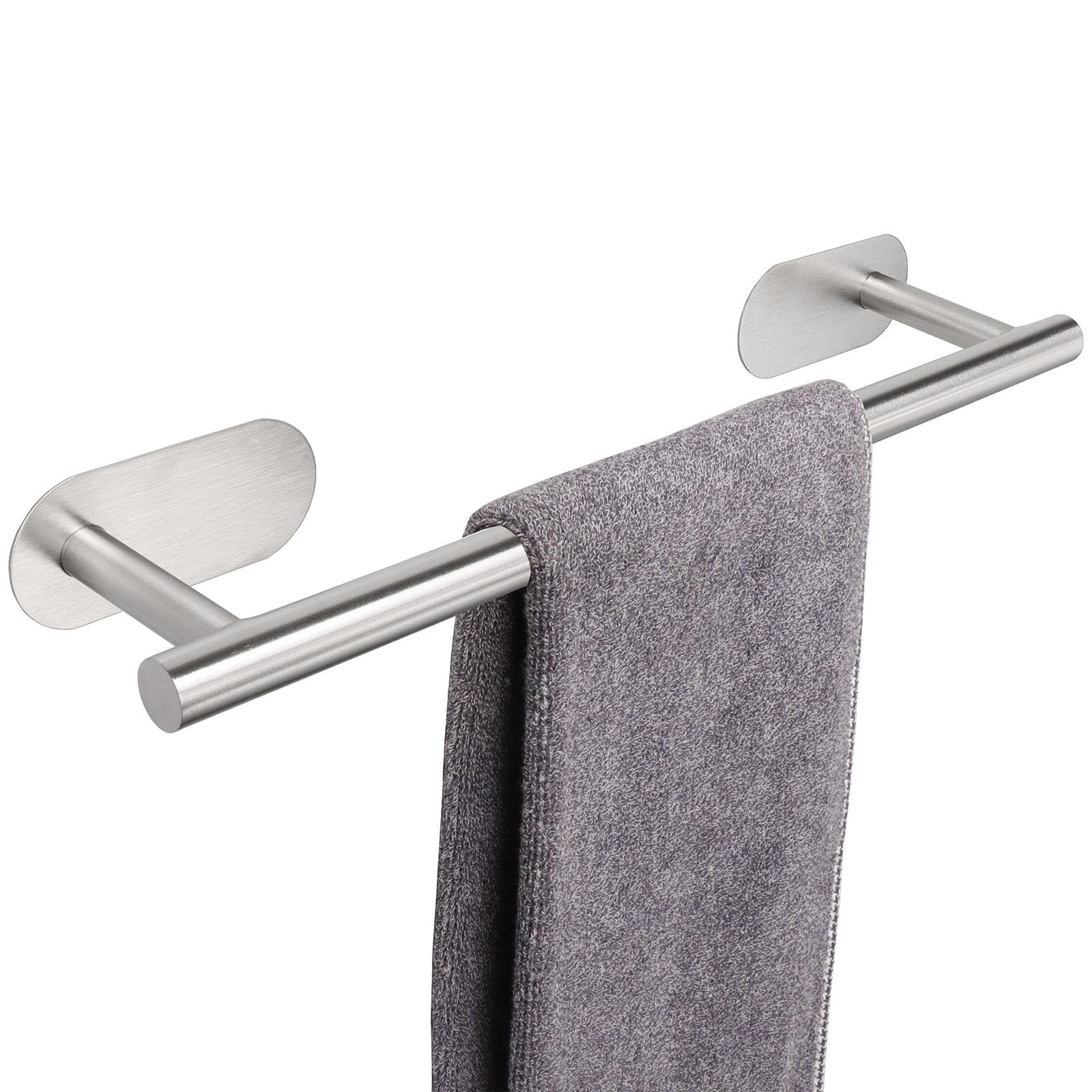 TocTen Self Adhesive Bathroom Towel Bar, Stick Towel Rack for Bathroom, Rustproof Stainless Steel Bath Towel Holder No Damage, E