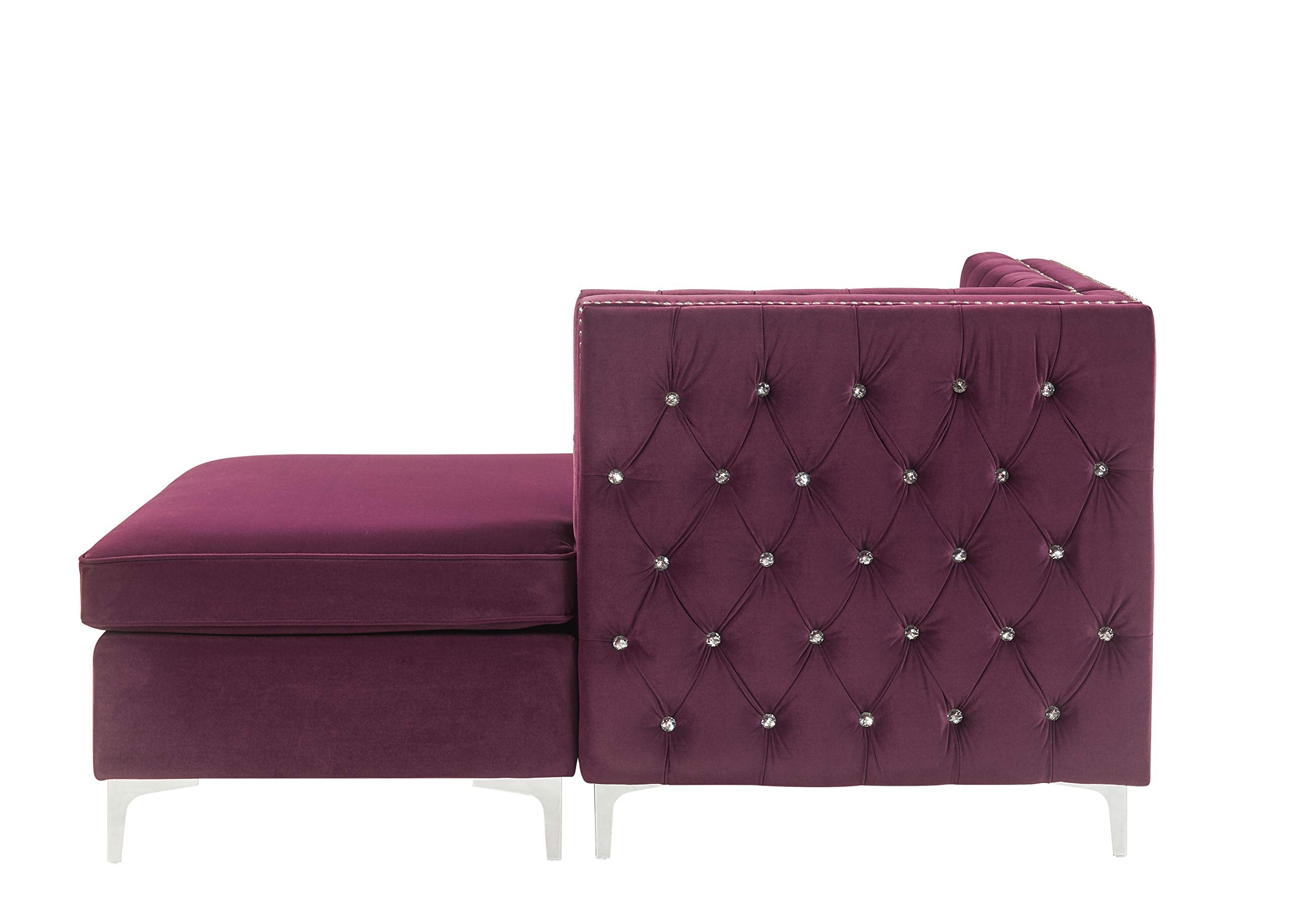 Acme Furniture Jaszira Modular - Chaise in Burgundy Velvet