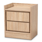 Baxton Studio Hale Walnut Finished Wood 2-Drawer Nightstand