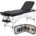 Yaheetech Massage Tables Portable Tattoo Table Adjustable Lash Bed Aluminium 3 Folding Spa Bed with Non-Woven Bag 24 inch Wide B