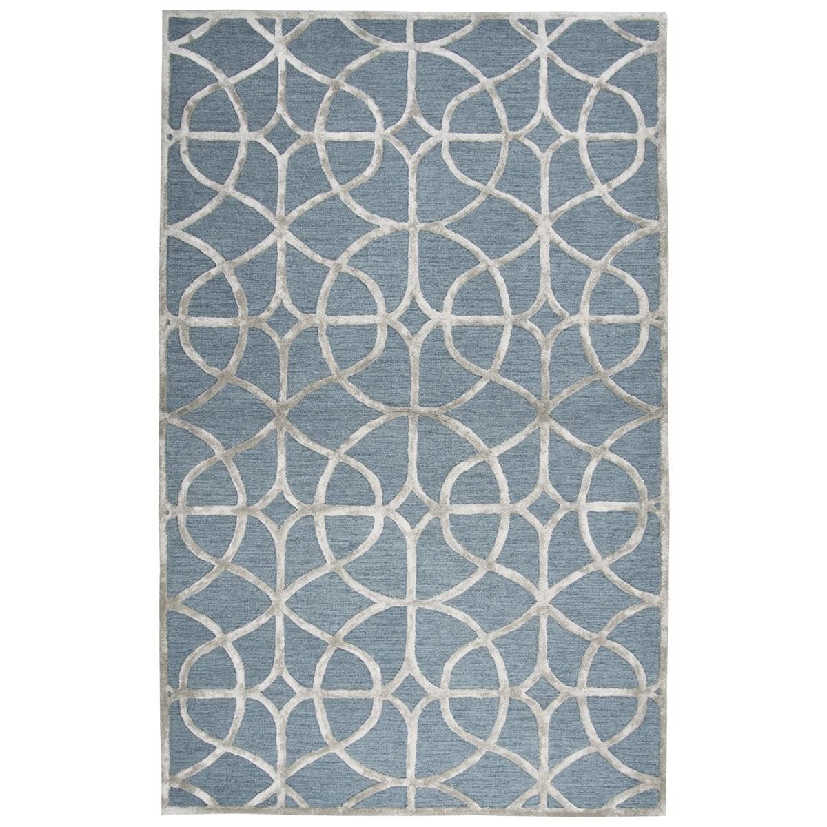 Rizzy Home Hand-Tufted Madison Ivory Trellis Wool & Viscose Area Rug (8' X 10') - 8' X 10'