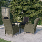 vidaXL Patio Dining Set 5 Piece, Outdoor Dining Set for 4, Table and Chair for Garden Backyard Balcony, Dining Chair Table Furniture, Brown