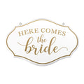 Lillian Rose Comes The Bride Flower Girl Ring Bearer Sign, 11'x7', White