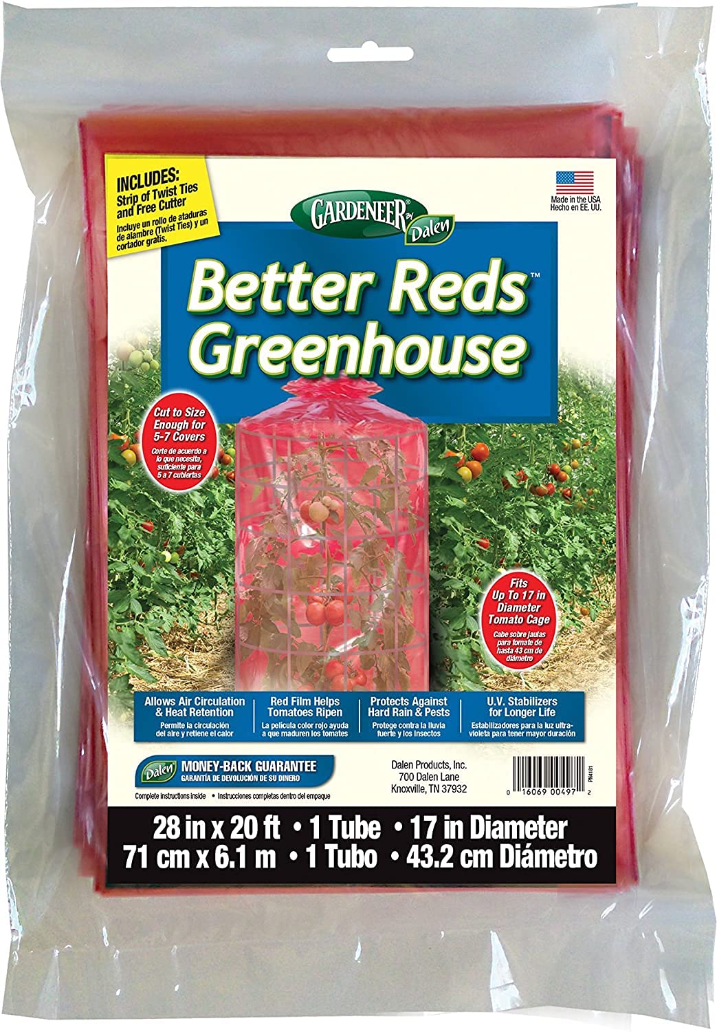 Dalen Better Reds Greenhouse - Breathable Cover Perfect For Tomatoes - Easy Diy Installation - Protects Plants Against Pests And