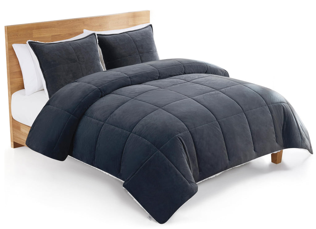 Ugg 00519 Blissful Full-Queen Comforter Set Ultra Soft Velvety Flannel Oversized Comforter And Pillow Machine Washable Soft Cozy
