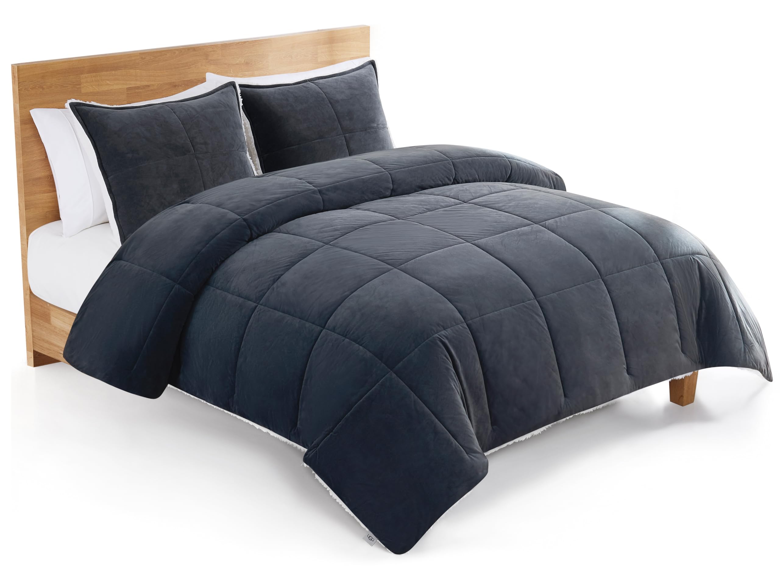 Ugg 00519 Blissful Full-Queen Comforter Set Ultra Soft Velvety Flannel Oversized Comforter And Pillow Machine Washable Soft Cozy
