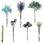 Floroom Artificial Greenery Stems Box Set, 59pcs with 8 Kinds of Faux Greenery Flowers Picks for DIY Bridal Bouquets Wedding Flo