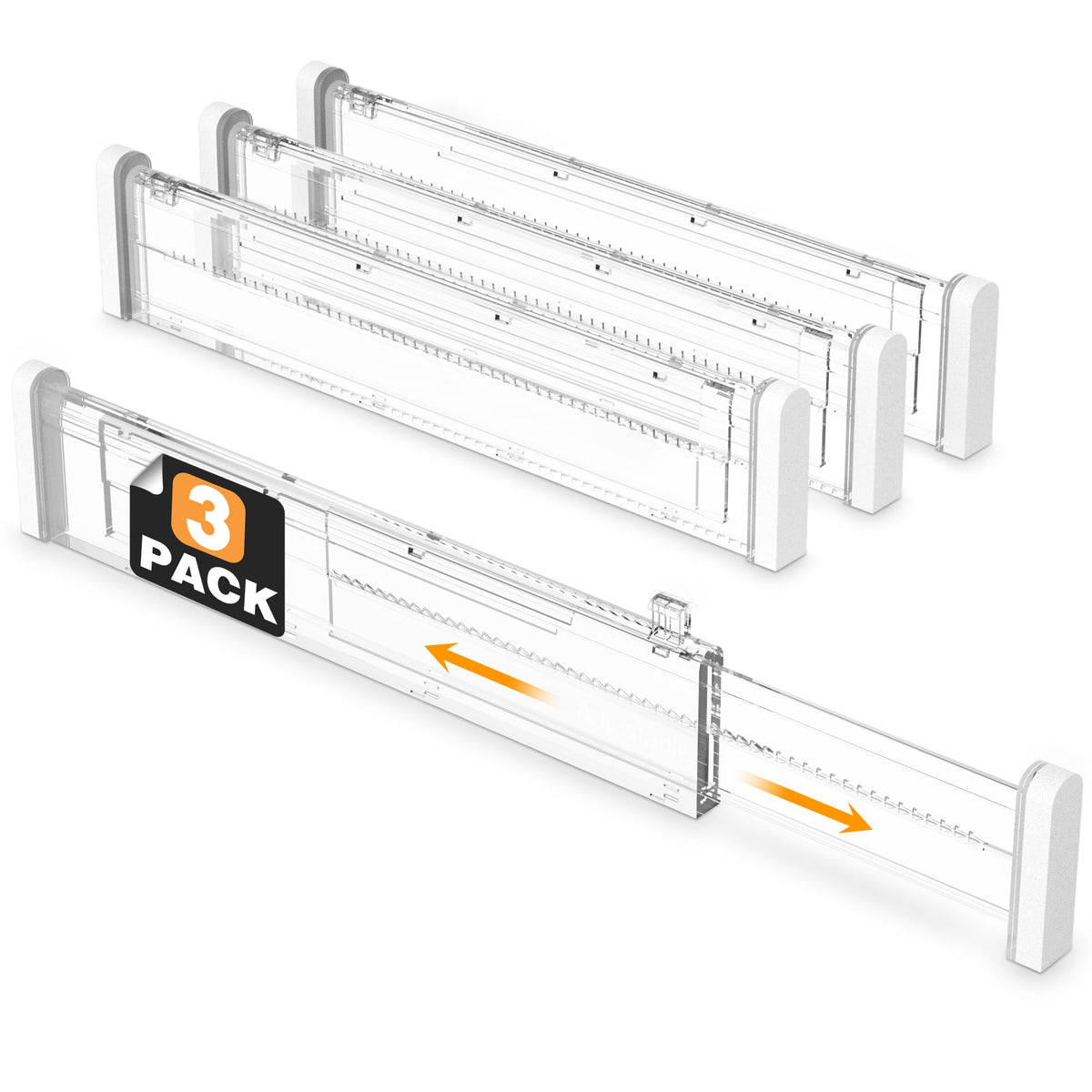 HiYZ Adjustable Drawer Dividers - Expandable 12.6''-22.8'' Kitchen Drawer Organizers Separators for Utensils, Tools, Clothing, S