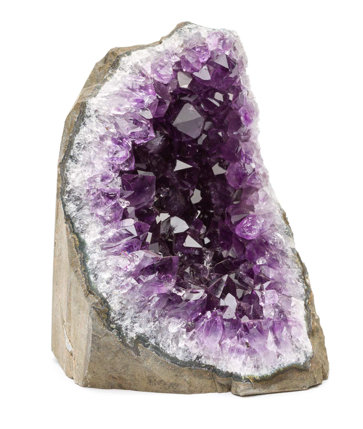 Desertusa Deep Purple Amethyst Crystal Clusters Cut Base From Basalt (1/2 To 1 Lb, Deep Purple Amethyst) Plus, Bonus Mineral Inc