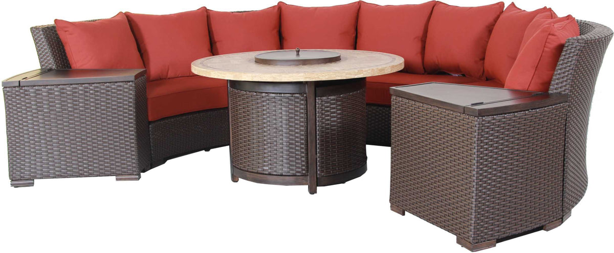 Bermuda 6-Piece Circular Sofa Set (Canvas Spa)