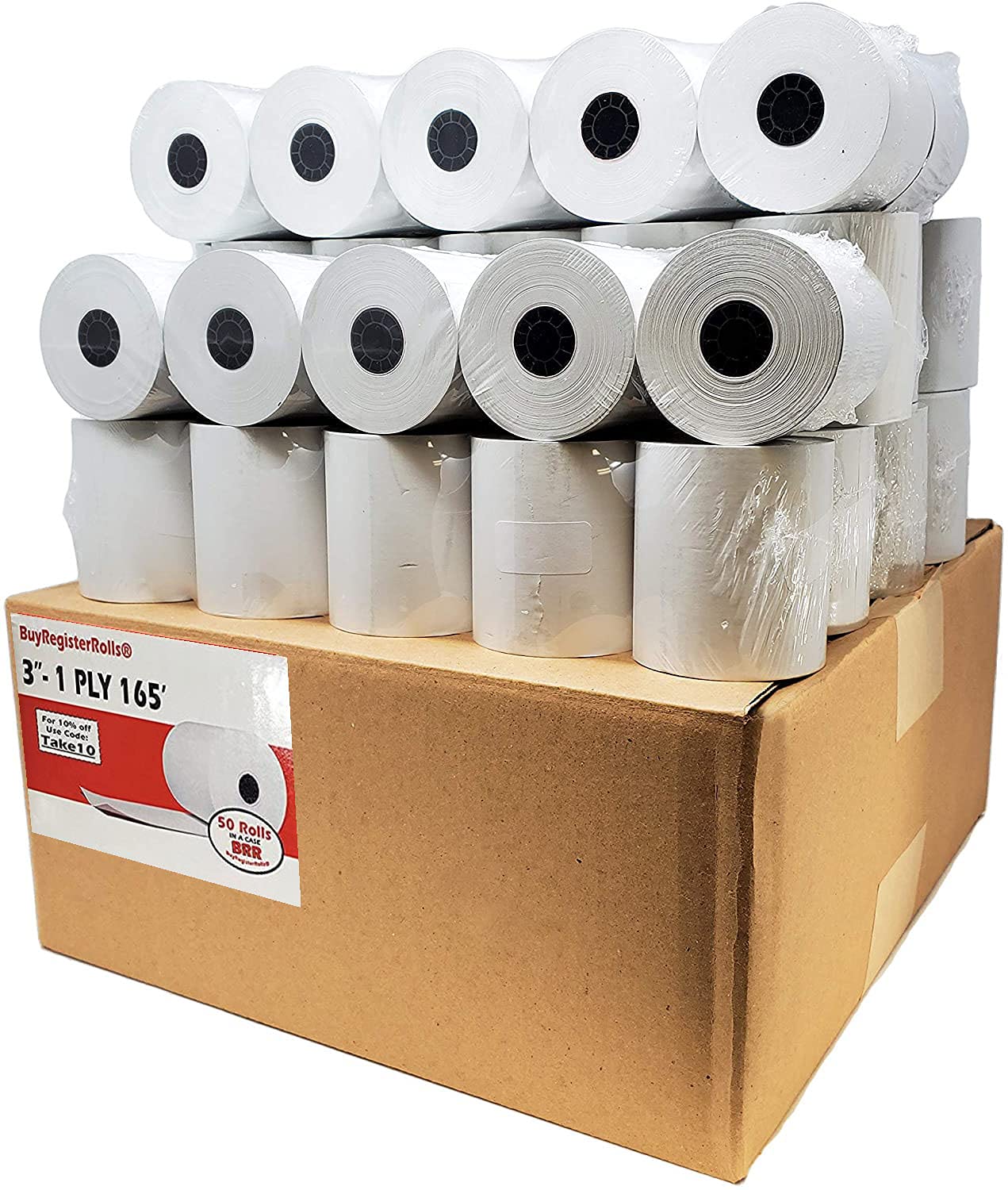 Star Sp700 Kitchen Printer Paper (50 Rolls) 3' X 165' 1 Ply Bond (Non -Thermal) Receipt Paper Pos Cash Register Paper For Tmu20