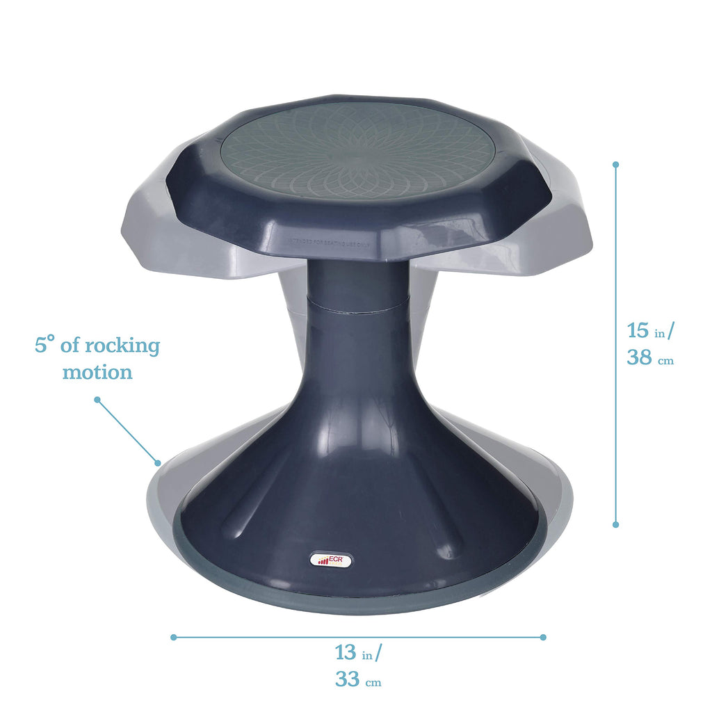 Ecr4Kids Ace Active Core Engagement Wobble Stool, 15-Inch Seat Height, Flexible Seating, Navy