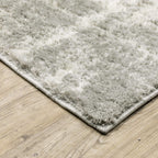 HomeRoots 510859 8 x 11 ft. Gray & Ivory Abstract Shag Power Loom Stain Resistant Rectangle Area Rug