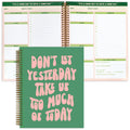 Undated Daily Planner Notebook 8.5X11, Cute Planner Notebook, Pink Green To Do List Notebook, Large Hardcover Spiral Schedule No
