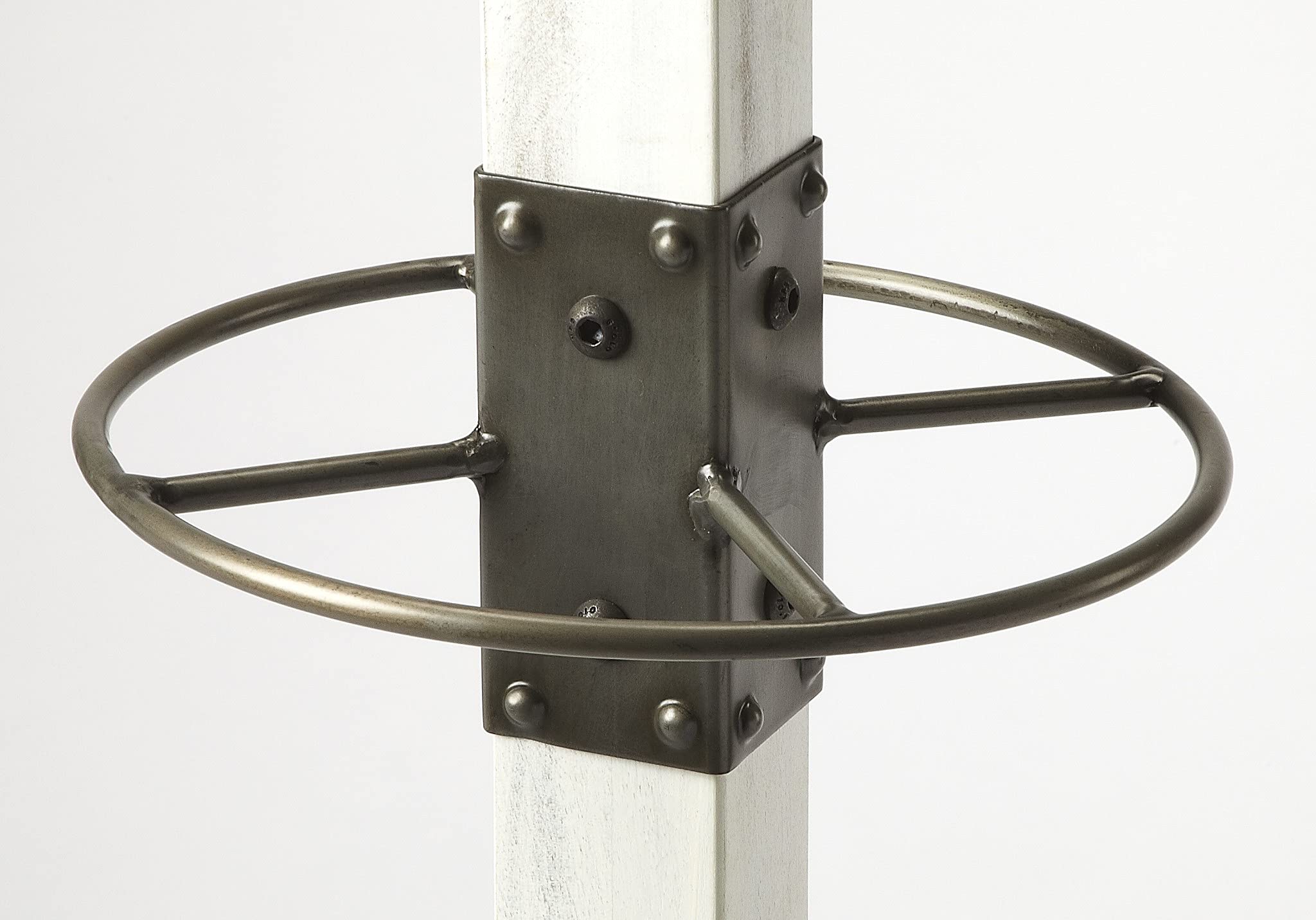 HomeRoots White, Black Iron; Mango Wood Solids Logan Square White Wood Coat Rack Tree