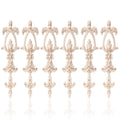 Marsui 6 Pcs Long Wood Carved Appliques Onlays Frame Decals Frame Furniture Decorative Wooden Carving Set for Wall Door Mirror C