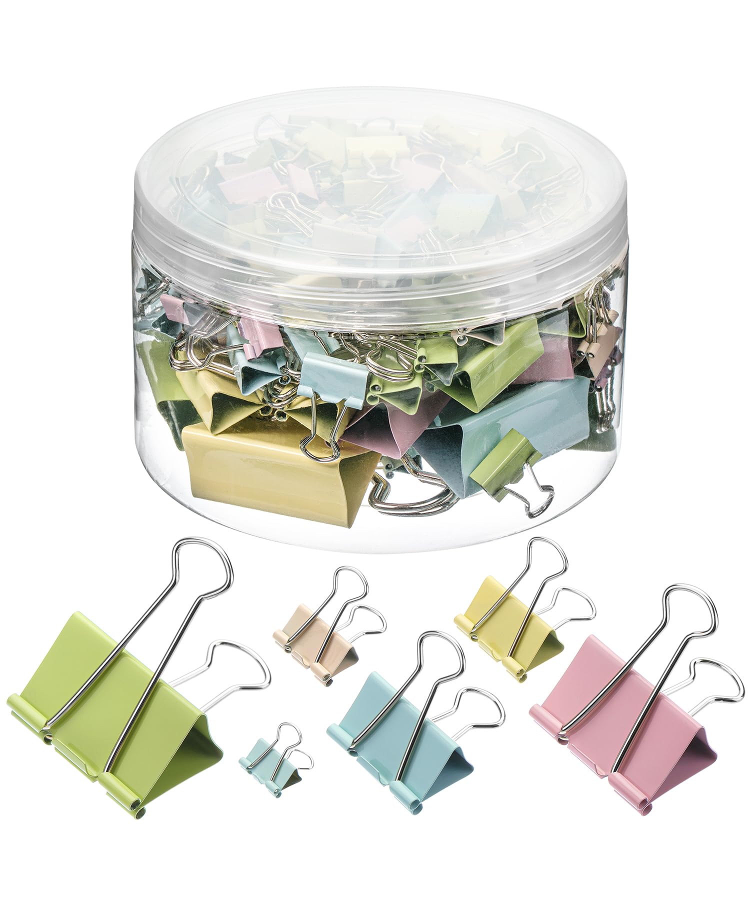 Mr. Pen- Binder Clips Assortment: 120 Pieces, Various Sizes, Colorful Office Supplies