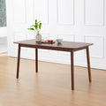 Livinia Aslan 59' Malaysian Oak Rectangular Wooden Dining Table/Large Solid Wood Kitchen Desk (Walnut)