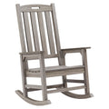 Psilvam Outdoor Rocking Chair, Poly Lumber Oversized Rocking Chair with 21 Wide Seat and 32 Tall Backrest, Pre-Assembled with Mo