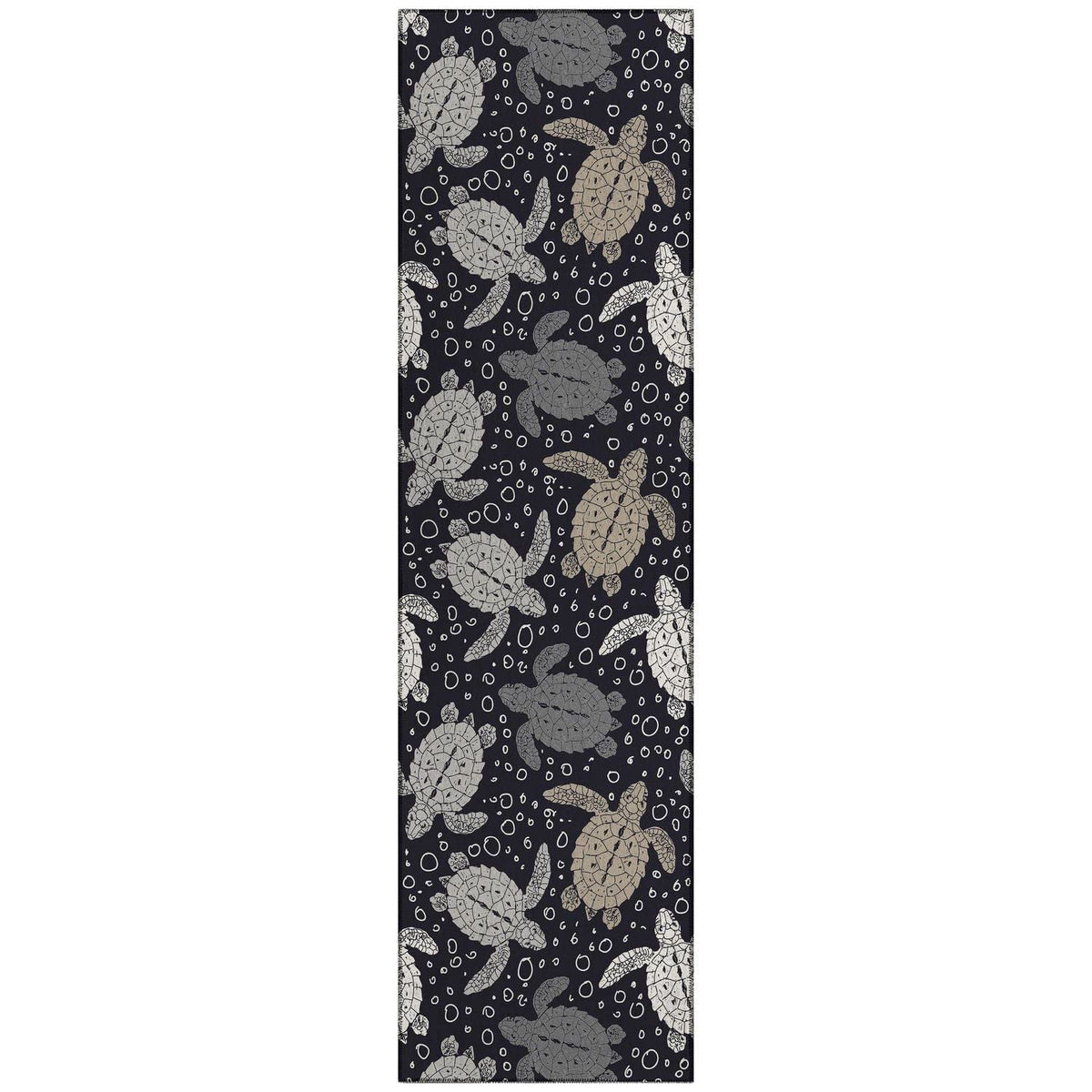 Seabreeze Sz13 Black Coastal Rug Runner 2' 3&quot; X 7 ' 6&quot;