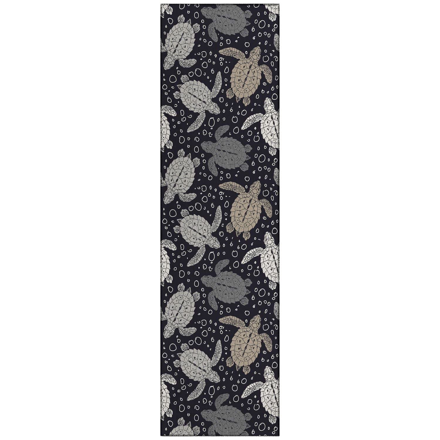 Seabreeze Sz13 Black Coastal Rug Runner 2' 3" X 7 ' 6"