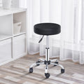 F2C PU Leather Round Salon Stool with Metal 5 Star Base and Wheels, Height Adjustable Hydraulic Bar Swivel Rolling Facial Massag