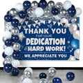 We Appreciate You Decorations Blue Silver We Appreciate You Banner With Balloons Arch Kit Thank You Backdrop For Teacher Employe