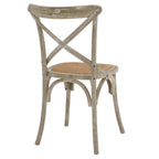 Modway Gear Rustic Modern Farmhouse Elm Wood Rattan Two Dining Chairs In Gray